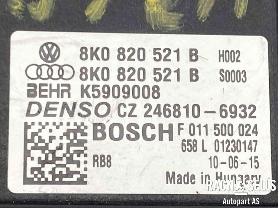 Varmeapparat motstand til Audi A5 2007-2016 (Type I)  (DENSO|8K0 820 521 B|)