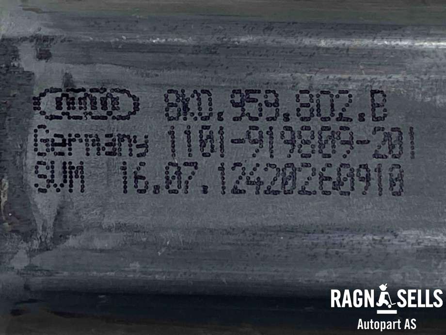 Ruteheis, kun motor, høyre foran til Audi Q5 2008-2012 (Type I, Fase 1)  (8K0 959 802 B|)