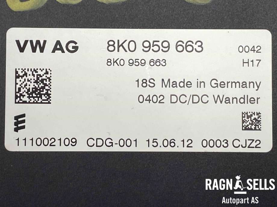 Styreenhet diverse til Audi Q5 2008-2012 (Type I, Fase 1)  (8K0 959 663|)