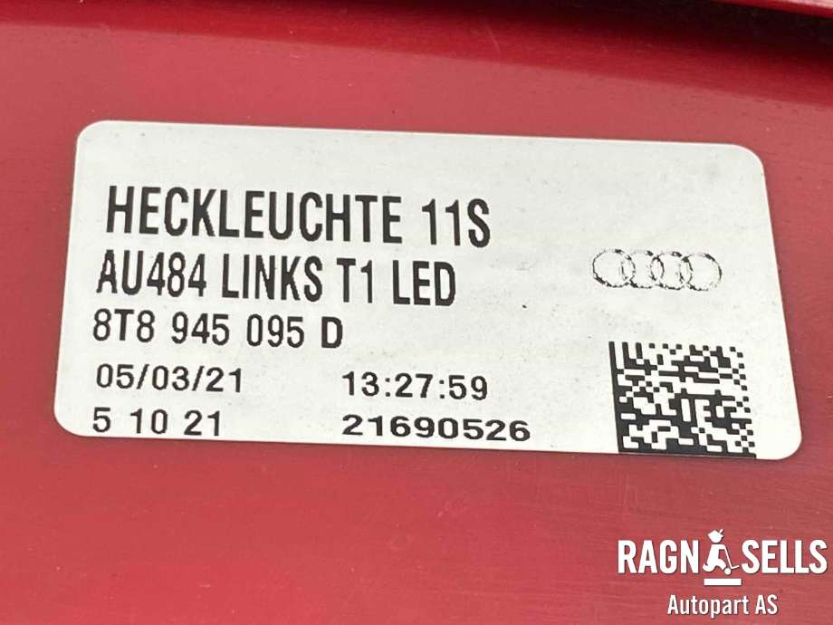 Baklykt venstre ytre til Audi A5 2007-2016 (Type I)  (8T8 945 095 D|)