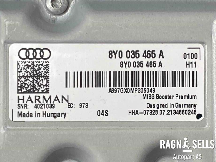 Bilstereo forsterker til Audi Q4 e-tron 2021-->>  (8Y0035465A|)