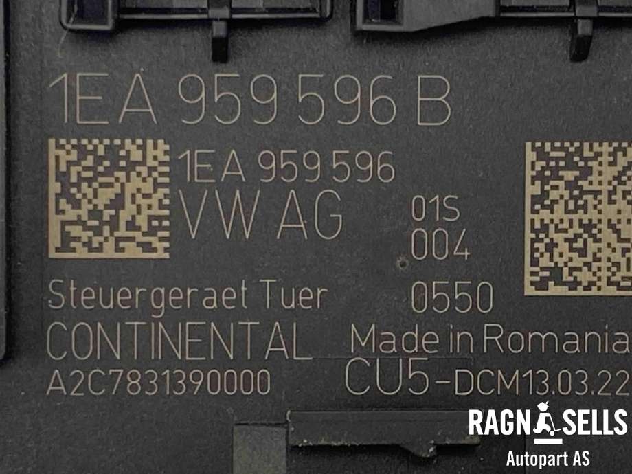Styreenhet dør høyre bak til VW ID.4 2020-->>  (1EA 959 596 E|)