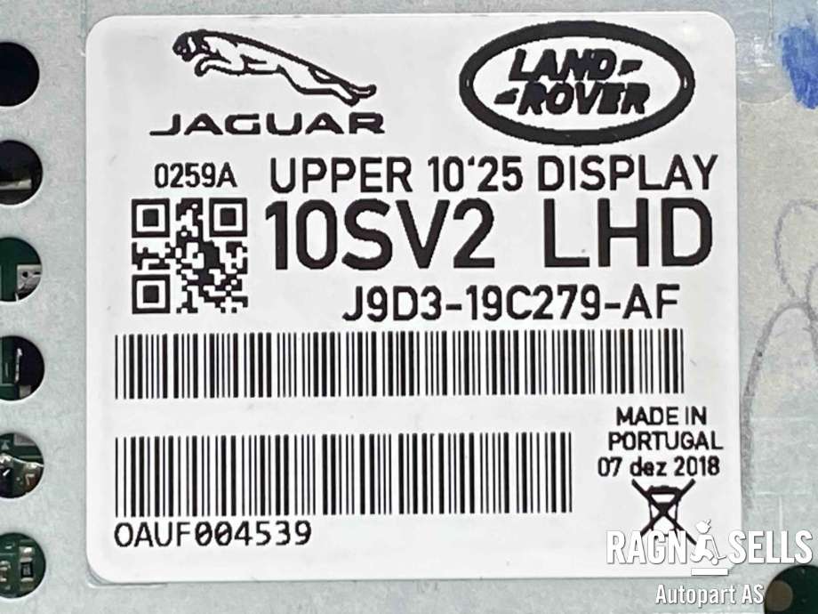 Multimedia display (MCU - Media Controller Unit) til Jaguar I-PACE 2018-->>  (J9D319C279AF||T4K4206|T4K11474|J9D319C279AJ)