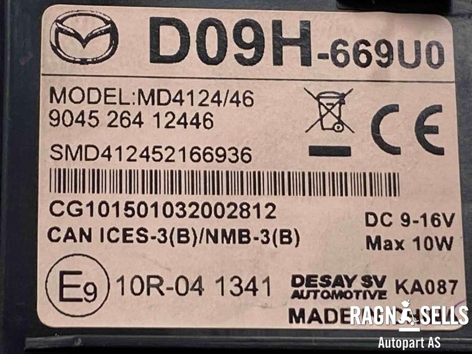 Styreenhet diverse til Mazda CX-5 2012-2017 (Type I)  (D09H-66-9U0|)