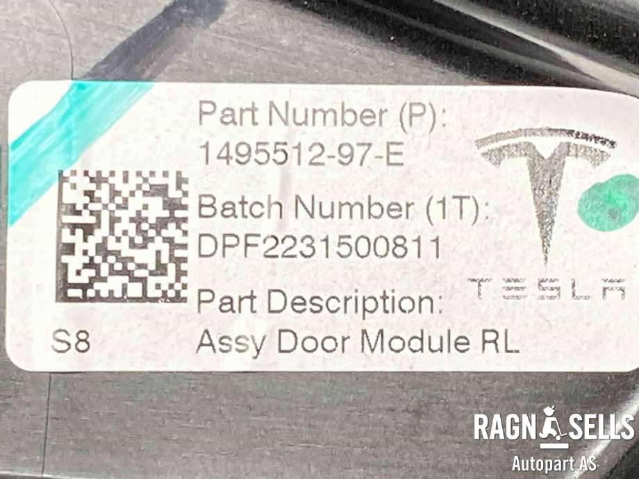 Ruteheis venstre bak til Tesla Model Y 2021-2024 (Type I)  (149551297E|)