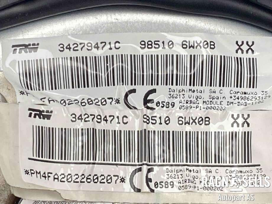 Airbag ratt til Nissan E-NV200 2014-->>  (34279471C|)