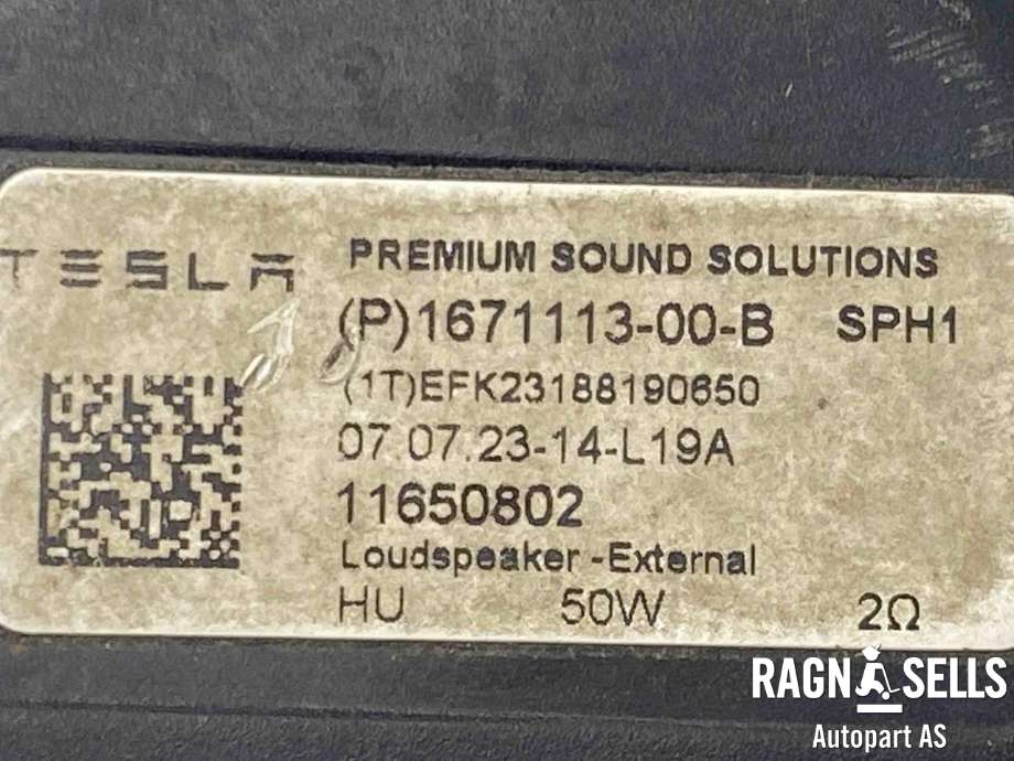 Høyttaler motorlyd, AVAS (Acoustic Vehicle Alerting System) til Tesla Model Y 2021-2024 (Type I) (167111300B|)