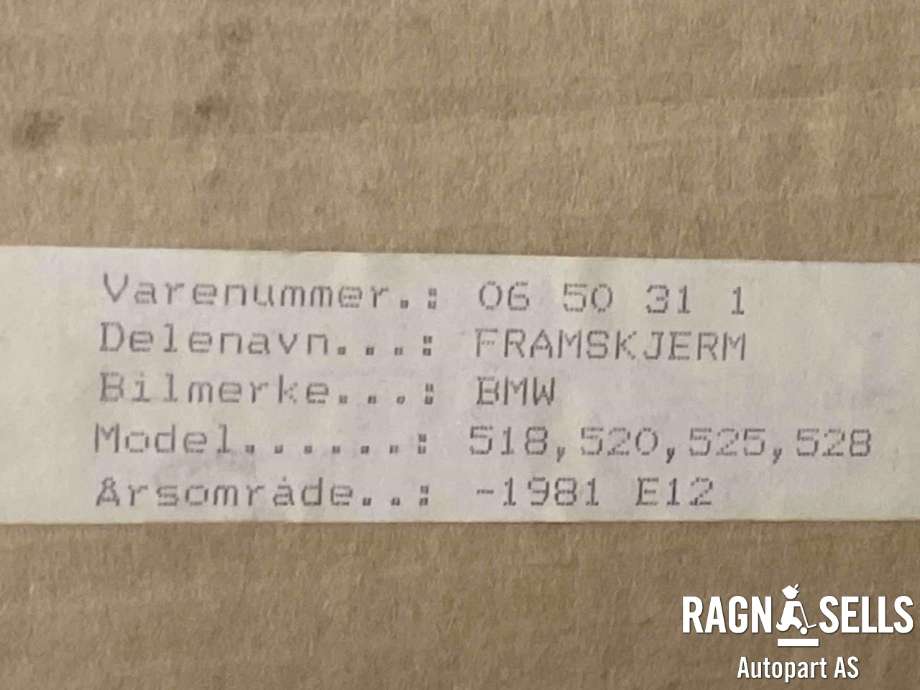 Skjerm venstre foran til BMW 5-Serie 1973-1981 (E12) (E12) (41 35 1 820 467|)