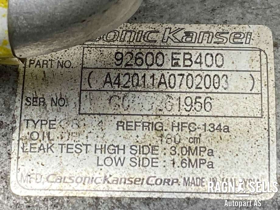 Aircondition kompressor til Nissan Navara 2005-2010 (Fase 1) (D40) (D40) (92600EB400|)