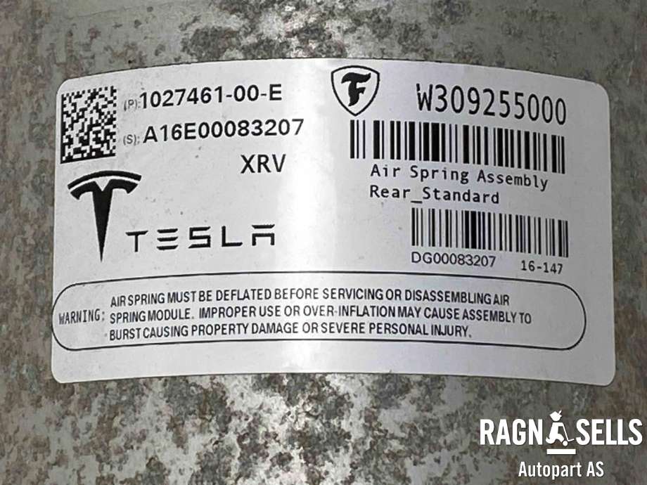 Fjær bak nivå luftpute/belg til Tesla Model X 2016-->>  (102746100E|)