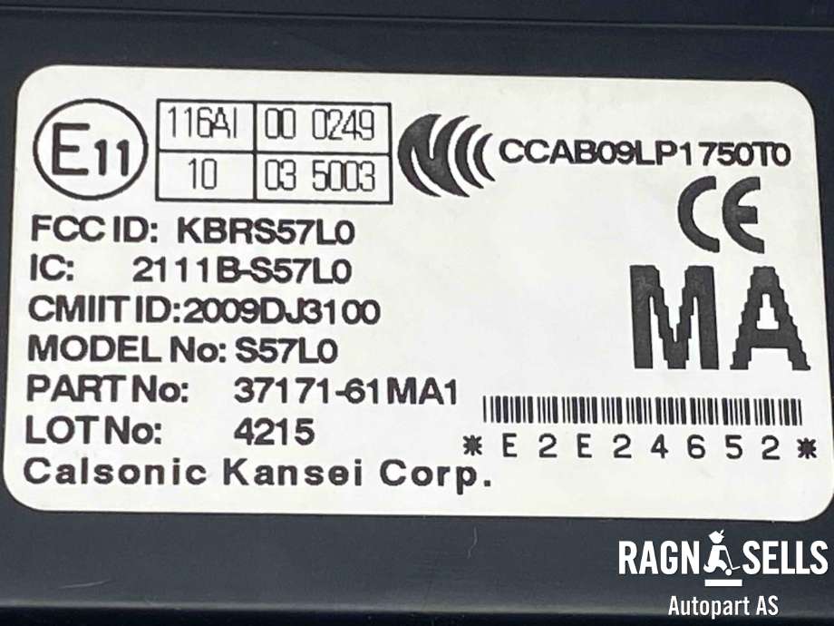Styreenhet nøkkelfri/keyless til Suzuki SX4 S-CROSS 2013-->> (Type II)  (37171-61MA1||37171-61MA1-000)