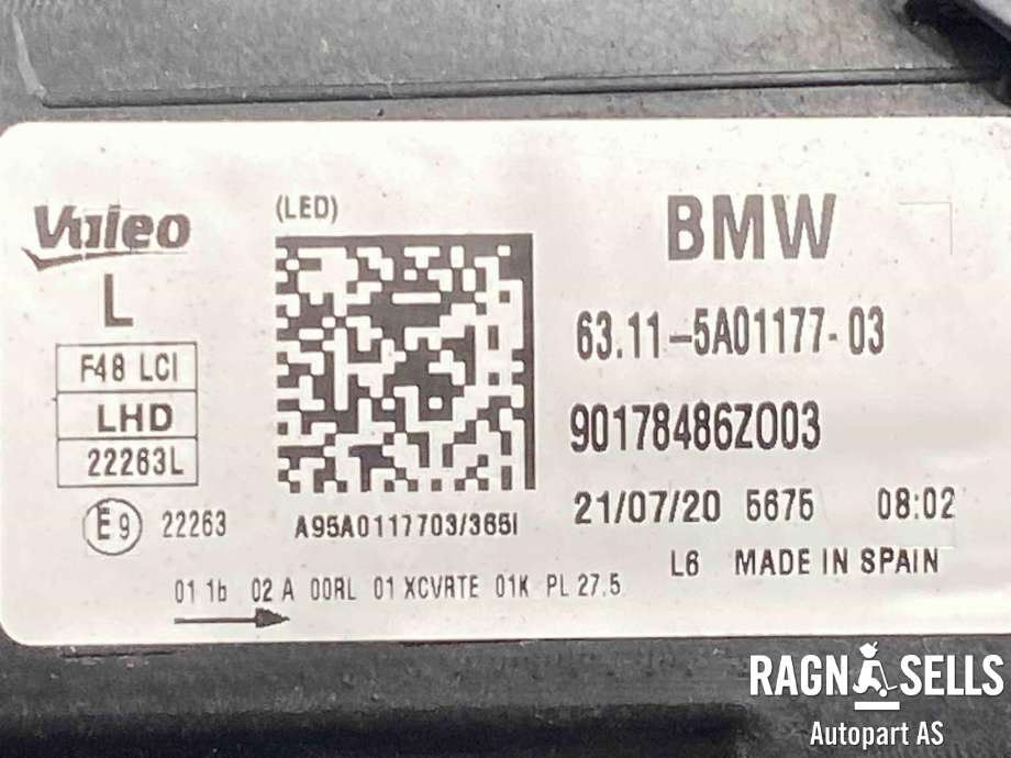 Frontlykt venstre full-LED til BMW X1 2015-2022 (F48) (F48) (63 11 9 477 825|)