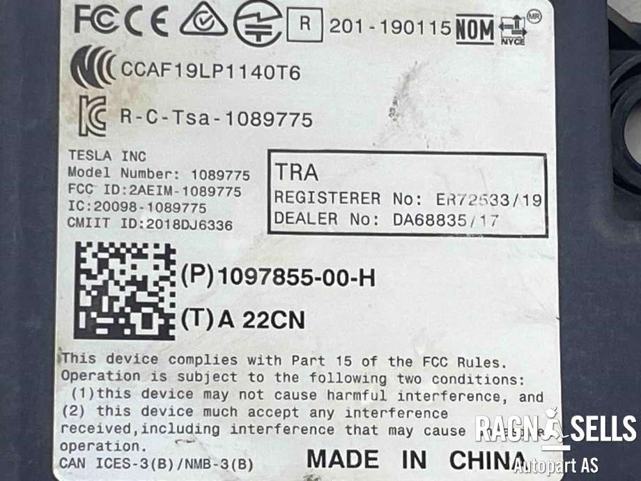 Styreenhet diverse til Tesla Model 3 2018-2023 (Fase 1)  (1097855-00-H|1089775|)