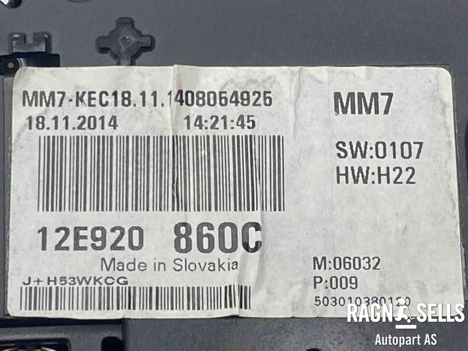 Instrumentpanel til VW E-Up 2013-2019  (12E920860C|)