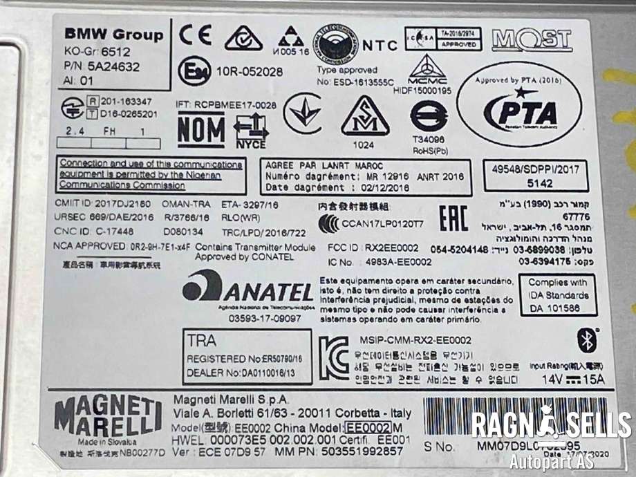 Bilstereo til BMW X1 2015-2022 (F48) (F48) (65 12 5 B36 356|5 A24 632|)