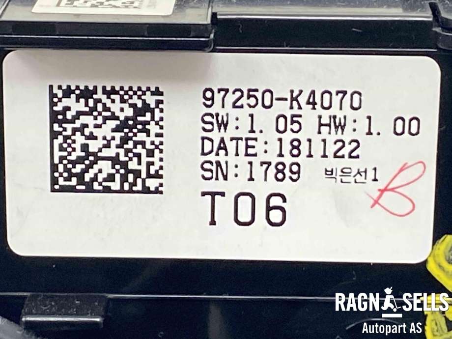 Varmeapparat betjening til Hyundai Kona 2017-2021 (Type I, Fase 1)  (97250K4070SPS|97250K4070|)