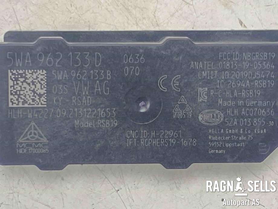 Styreenhet diverse til VW ID.4 2020-->>  (5WA 962 133 D|)