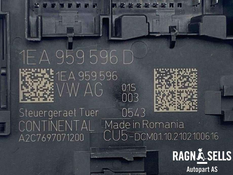 Styreenhet dør høyre bak til VW ID.4 2020-->>  (1EA 959 596 D|)