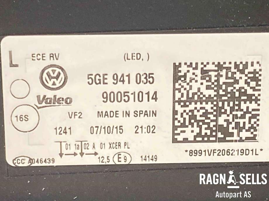 Frontlykt venstre full-LED til VW e-Golf 2014-2017 (Fase 1)  (5GE 941 773|)
