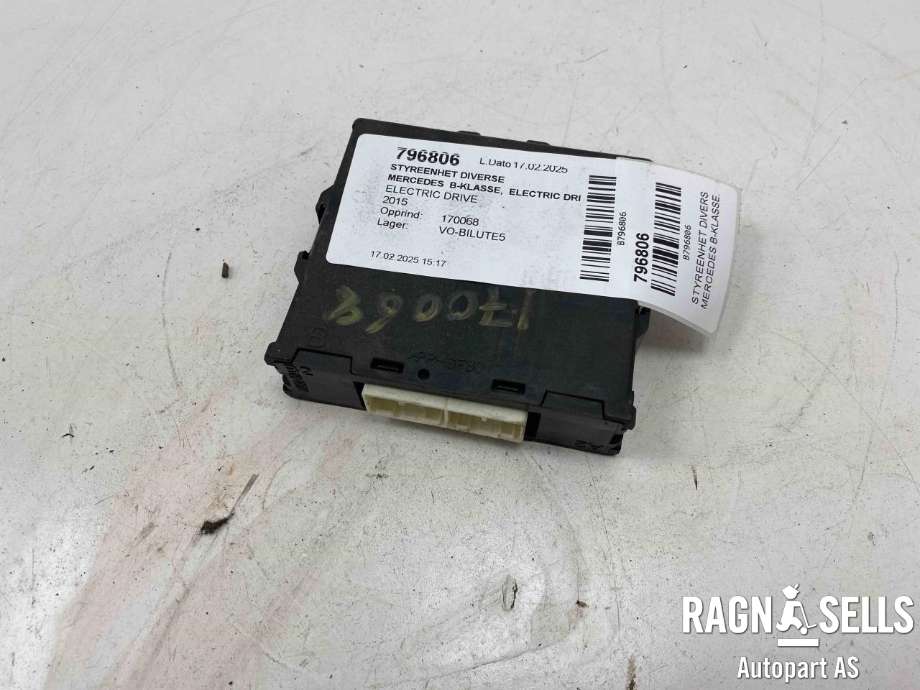 Styreenhet elektrisk parkbrems (EPB - Electric Parking Brake) til Mercedes B-Klasse, electric drive 2014-2018 (W242) (W242) (A 242 900 06 01||1021383-00-B)