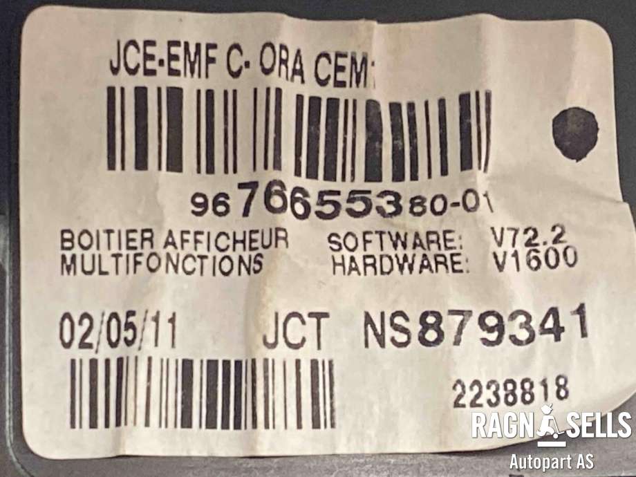 Instrument kjørecomputer til Citroën Berlingo 2008-2015 (Type II, Fase 1)  (9676655380|)