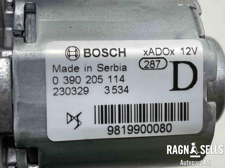 Viskermotor bakrute til Opel Mokka E 2020-->> (Type II)  (N/A|9819900080|0390205114)