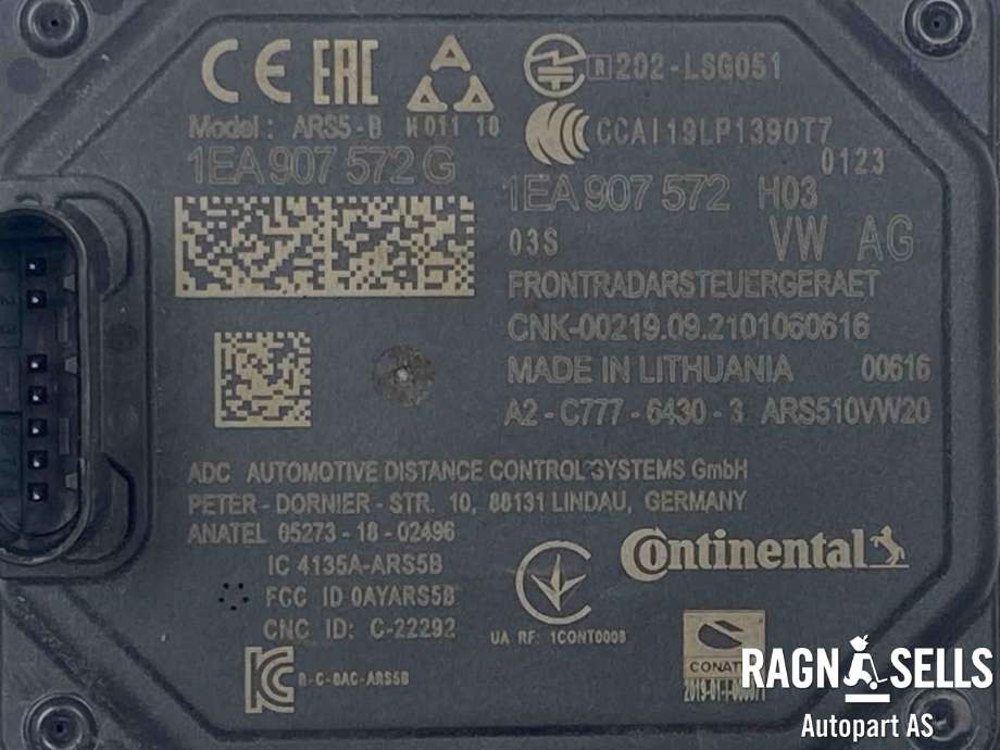 Sensor radar til VW ID.4 2020-->>  (1EA 907 572 H|1EA 907 572 G|)