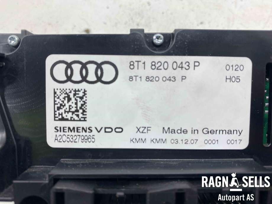 Varmeapparat betjening til Audi A5 2007-2016 (Type I)  (8T1 820 043 AH|)