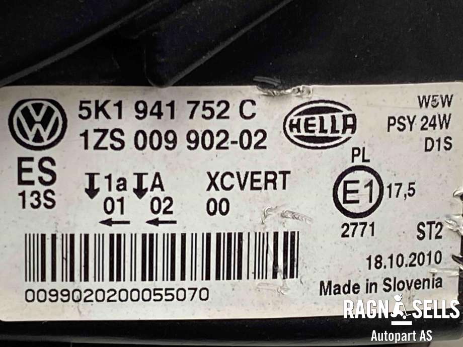 Frontlykt høyre xenon til VW Golf VI 2008-2012  (5K1 941 754 B|)