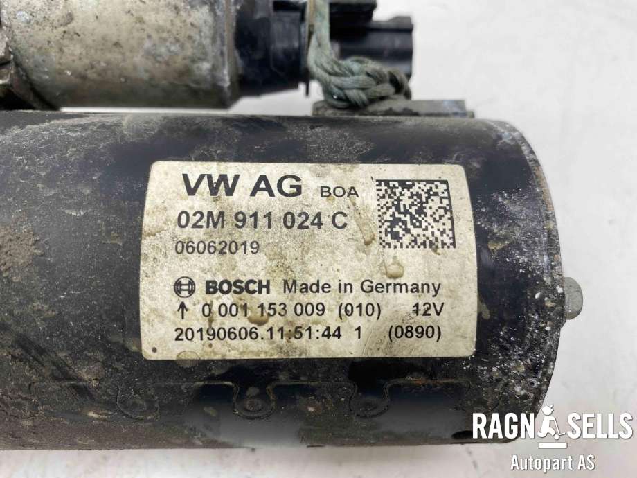 Starter diesel til VW Caddy 2015-2020 (Type III, Fase 3)  (BOSCH|02M 911 024 C|02M 911 021 P| 02M 911 024 B|02M 911 024 S| 02M 911 024 G)