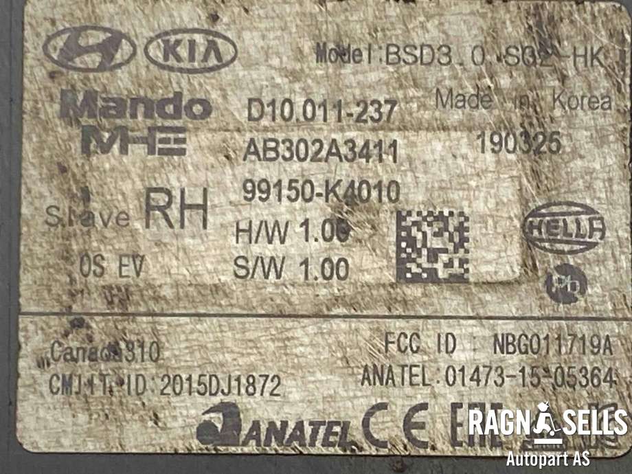 Sensor blindsone til Hyundai Kona 2017-2021 (Type I, Fase 1)  (99150K4010|)