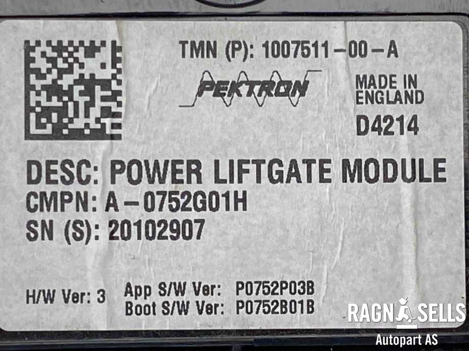 Styreenhet elektrisk bakluke til Tesla Model S 2013-2016 (Fase 1)  (1007511-00-A|)