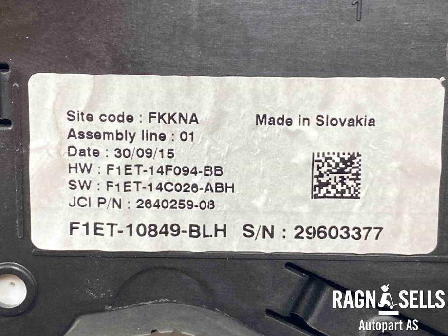 Instrumentpanel til Ford C-Max 2015-2019 (Type II, Fase 2)  (F1ET-10849-BLX|F1ET-10849-BLH|2303630)