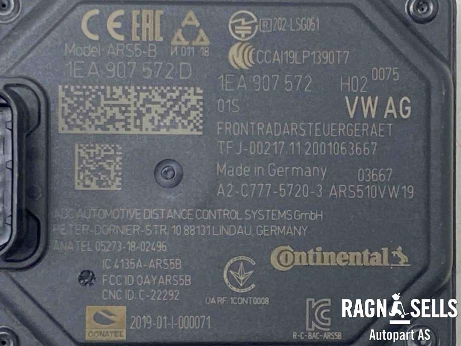 Sensor radar til VW ID.4 2020-->>  (CONTINENTAL|1EA907572D|)