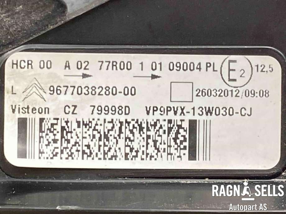 Frontlykt venstre halogen til Citroën DS3 2010-2019  (6208 Y0|16 069 316 80|)