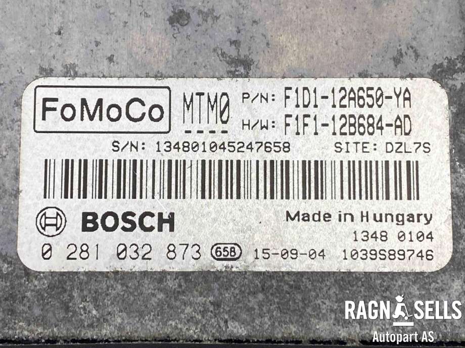 Styreenhet motor til Ford C-Max 2015-2019 (Type II, Fase 2)  (BOSCH|F1FJ-12A650-AD|F1D1-12A650-YA|0 281 032 873|2059208|2032181|RMF1F1-12A650-ZA|1873891|RMF1F1-12A650-AD)