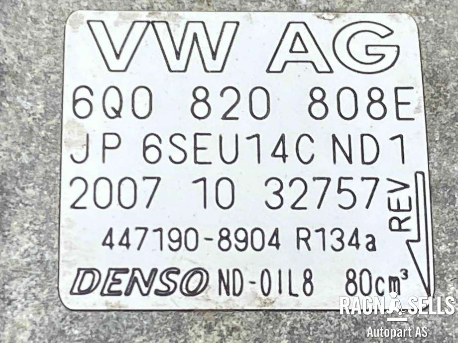 Aircondition kompressor til Škoda Fabia 2007-2010 (Type II, Fase 1)  (6Q0 820 808 G|6R0 820 803 F|)