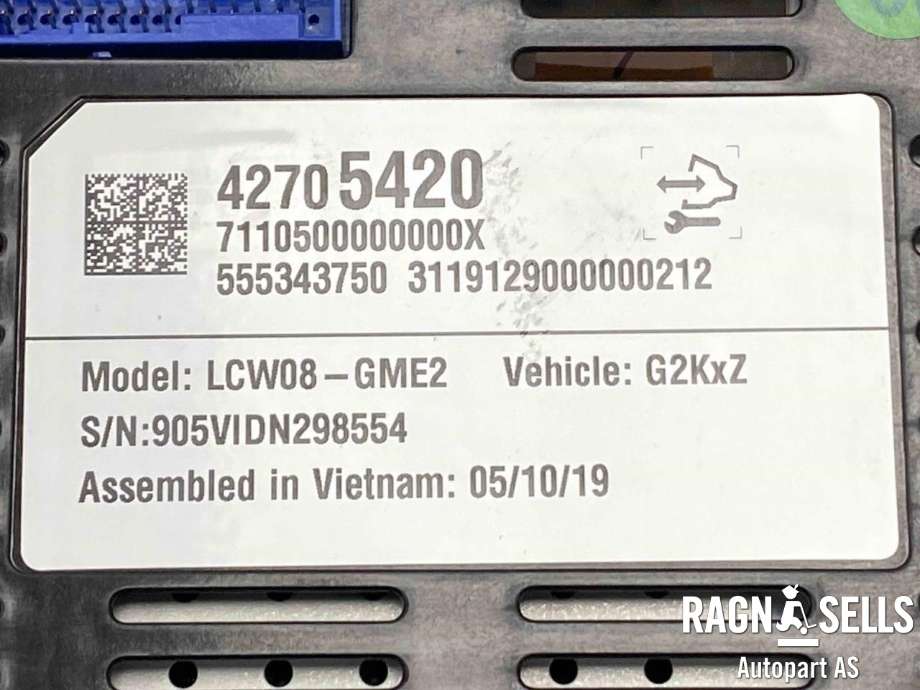 Instrumentpanel til Opel Ampera-e 2017-->> (Type II)  (42647709|42697526|)