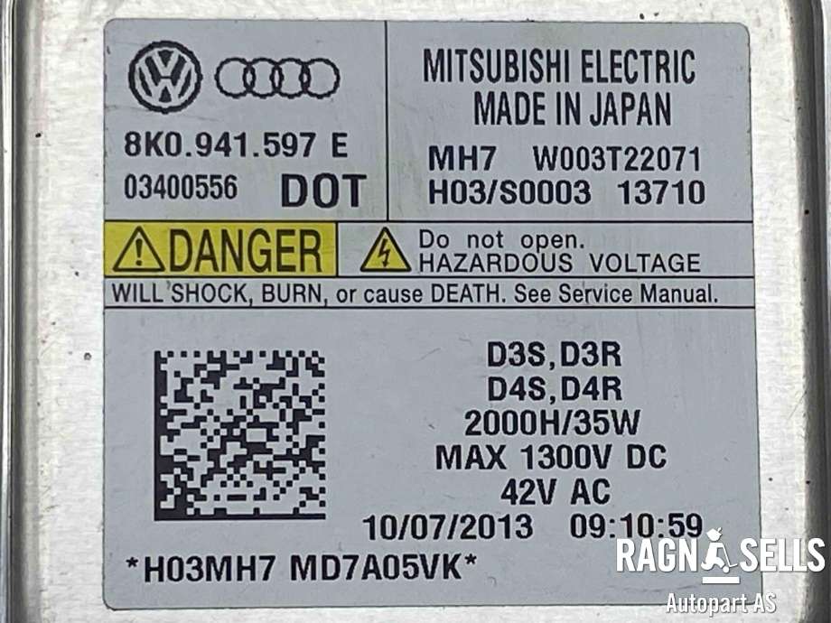 Styreenhet xenon/ballast til VW Tiguan 2011-2016 (Type I, Fase 2)  (8K0 941 597 E|)