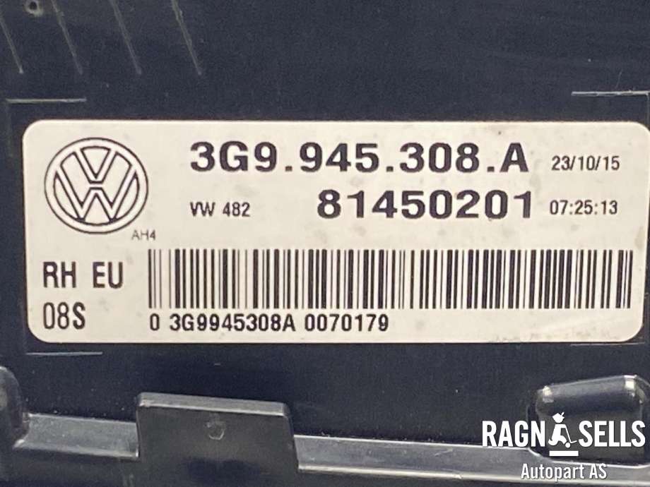 Baklykt høyre indre til VW Passat 2015-2019 (Fase 1) (B8) (B8) (3G9 945 308 E|)