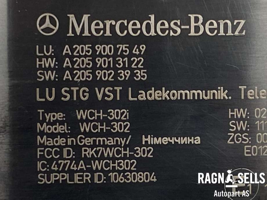Dashbord trådløs mobillader til Mercedes EQC 2019-->>  (2059007549|)