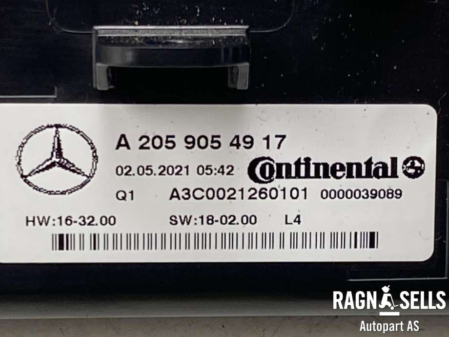 Varmeapparat betjening til Mercedes EQC 2019-->>  (CONTINENTAL|2059054917|)