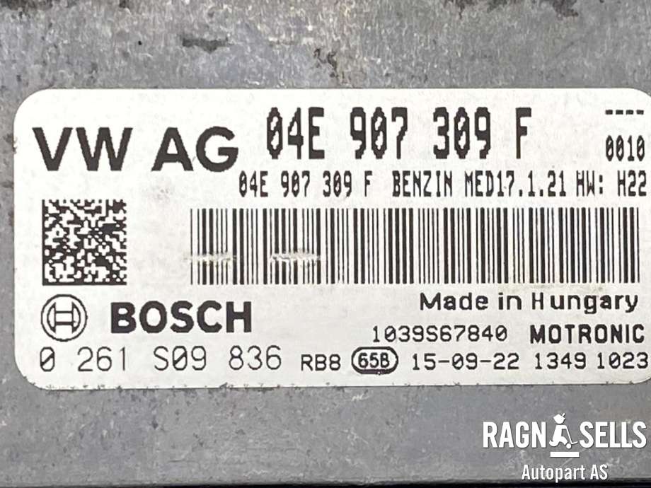 Styreenhet motor til VW Passat 2015-2019 (Fase 1) (B8) (B8) (BOSCH|04E907309F|0261S09836|)
