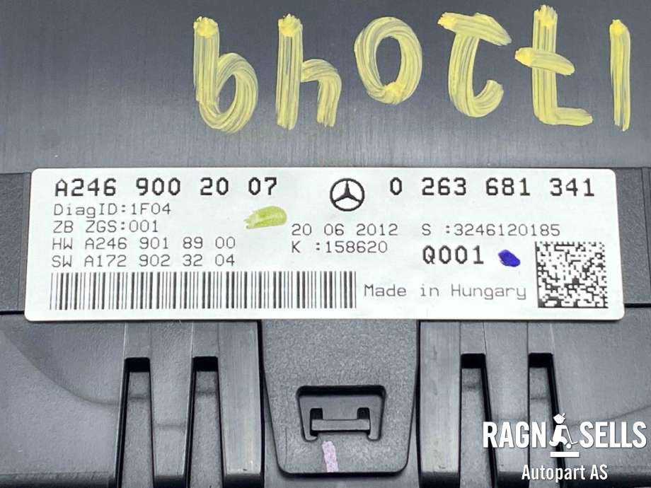 Instrumentpanel til Mercedes B-Klasse 2011-2018 (W246) (W246) (A 246 900 20 07||1030052149|0263681341)