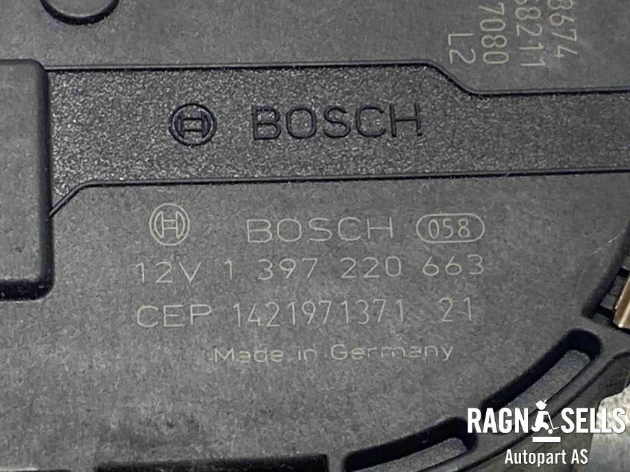 Viskermotor frontrute komplett m/overføring til Audi A3 2012-2016 (Type III, Fase 1)  (8V1 955 023 C|)