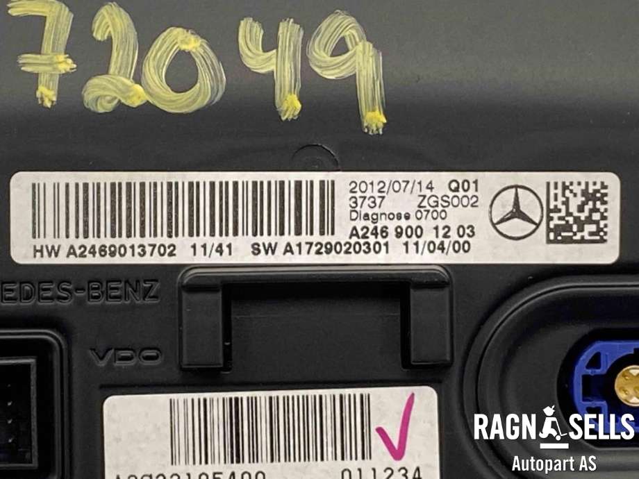 Multimedia display (MCU - Media Controller Unit) til Mercedes B-Klasse 2011-2018 (W246) (W246) (A 246 900 12 03||A 246 900 12 06)