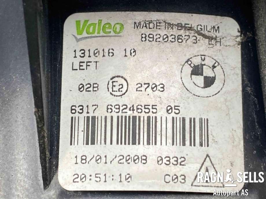 Tåkelykt venstre foran til BMW X3 2007-2010 (Fase 2) (E83) (E83) (VALEO|63 17 6 924 655|)