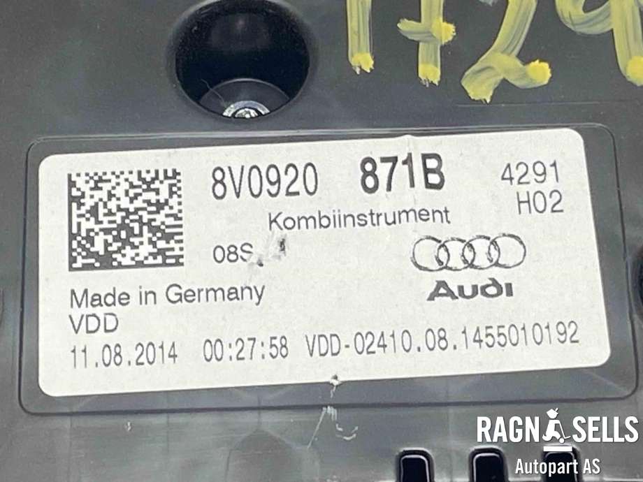 Instrumentpanel til Audi A3 2012-2016 (Type III, Fase 1)  (8V0 920 871 B|)