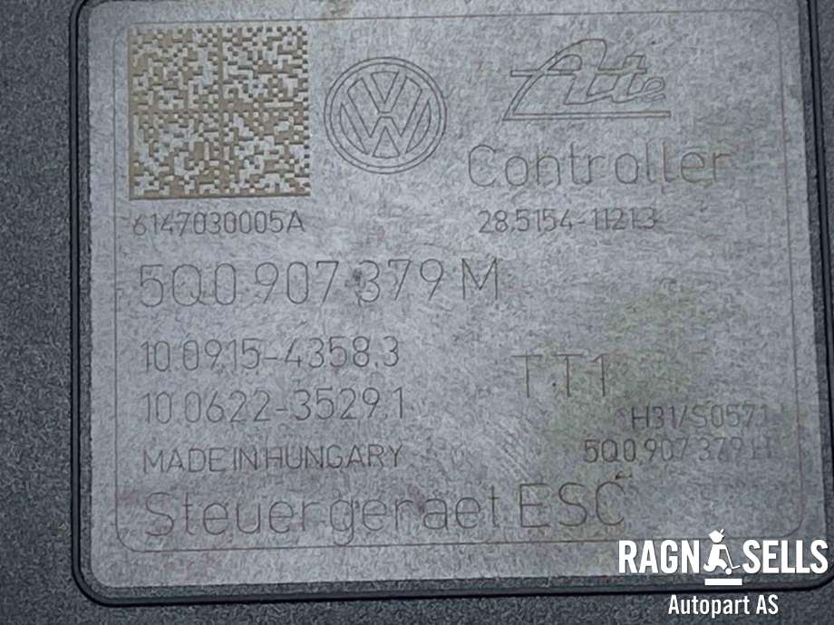 ABS sentral til Audi A3 2012-2016 (Type III, Fase 1)  (5Q0 614 517 L|5Q0 907 379 M|)