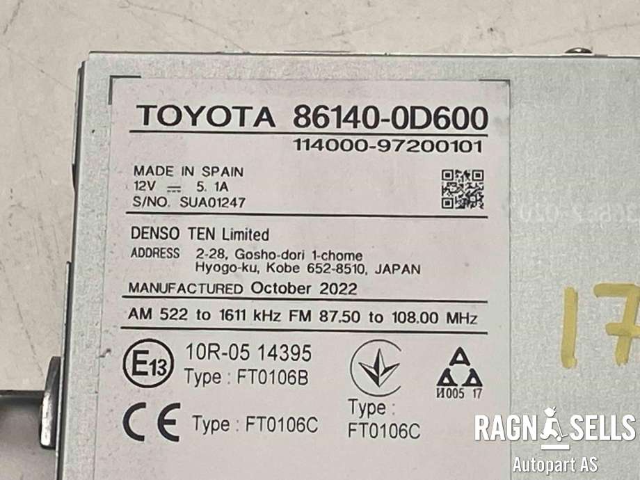 Bilstereo navigasjon skjerm til Toyota Yaris 2020-->> (Type IV)  (861400D600|)